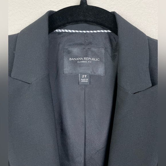 Banana Republic Women's 2 TALL Black Italian Washable Wool Blazer Coat 267508 - Picture 5 of 16